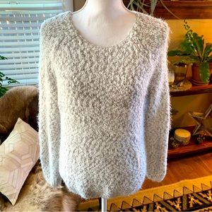 Buffalo David Bitton cozy white and grey knit sweater top